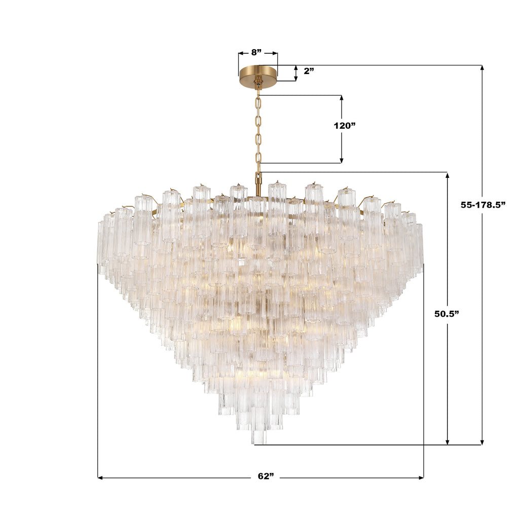 ADD-329-AG-CL Addis 62'' Chandelier | Dimensions Image