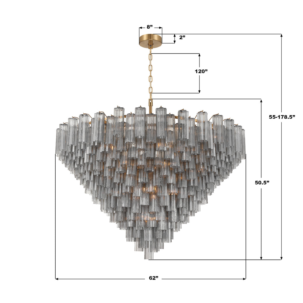 ADD-329-AG-SM Addis 62'' Chandelier | Dimensions Image