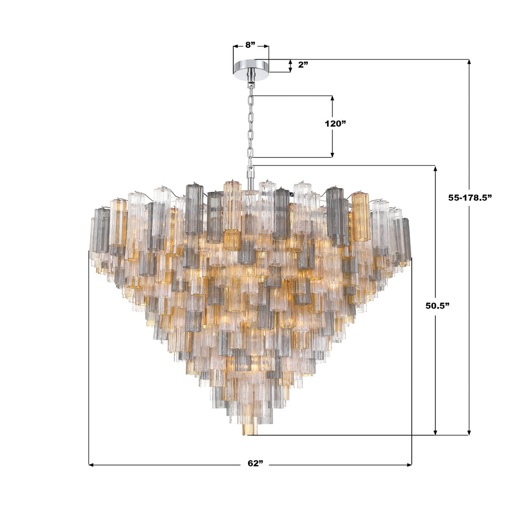 ADD-329-CH-AU Addis 62'' Chandelier | Dimensions Image