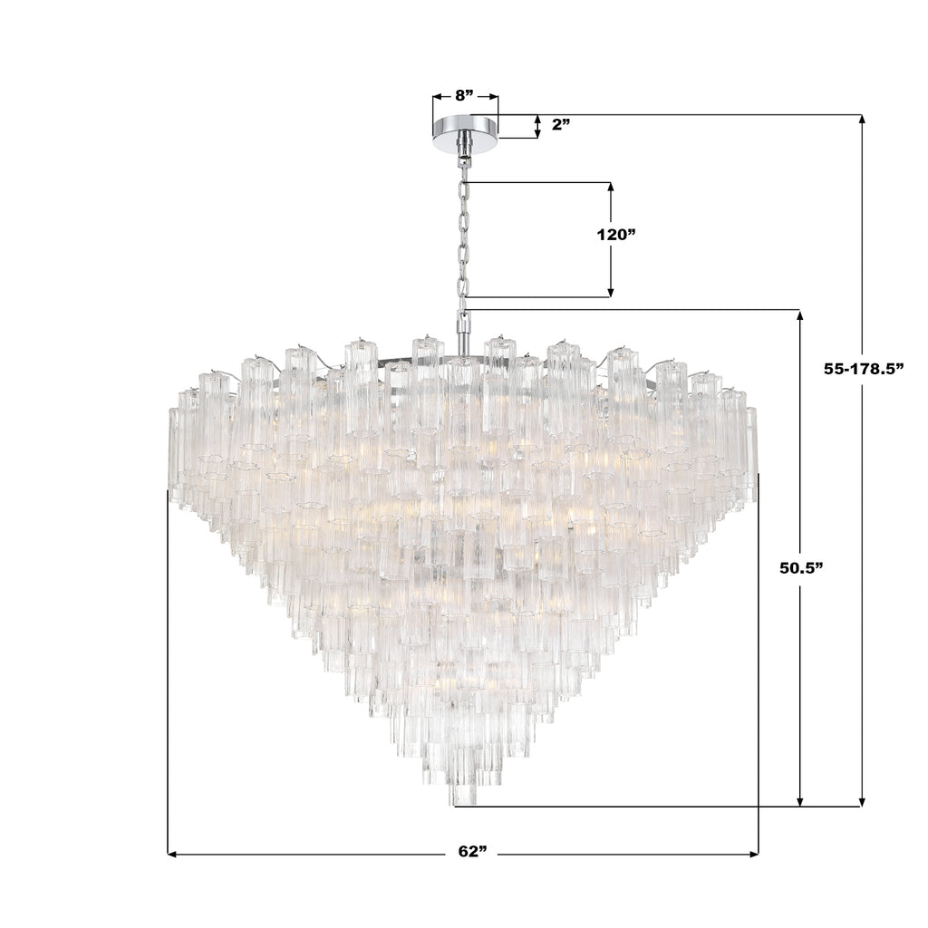 ADD-329-CH-CL Addis 62'' Chandelier | Dimensions Image