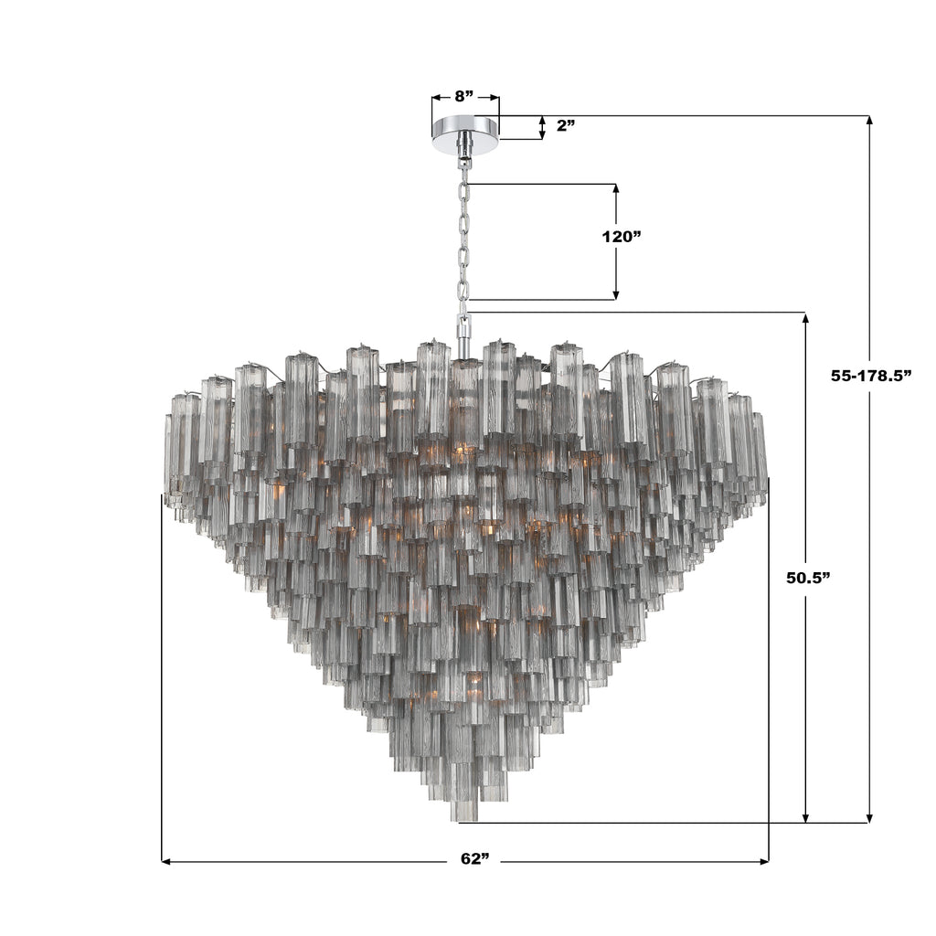ADD-329-CH-SM Addis 62'' Chandelier | Dimensions Image