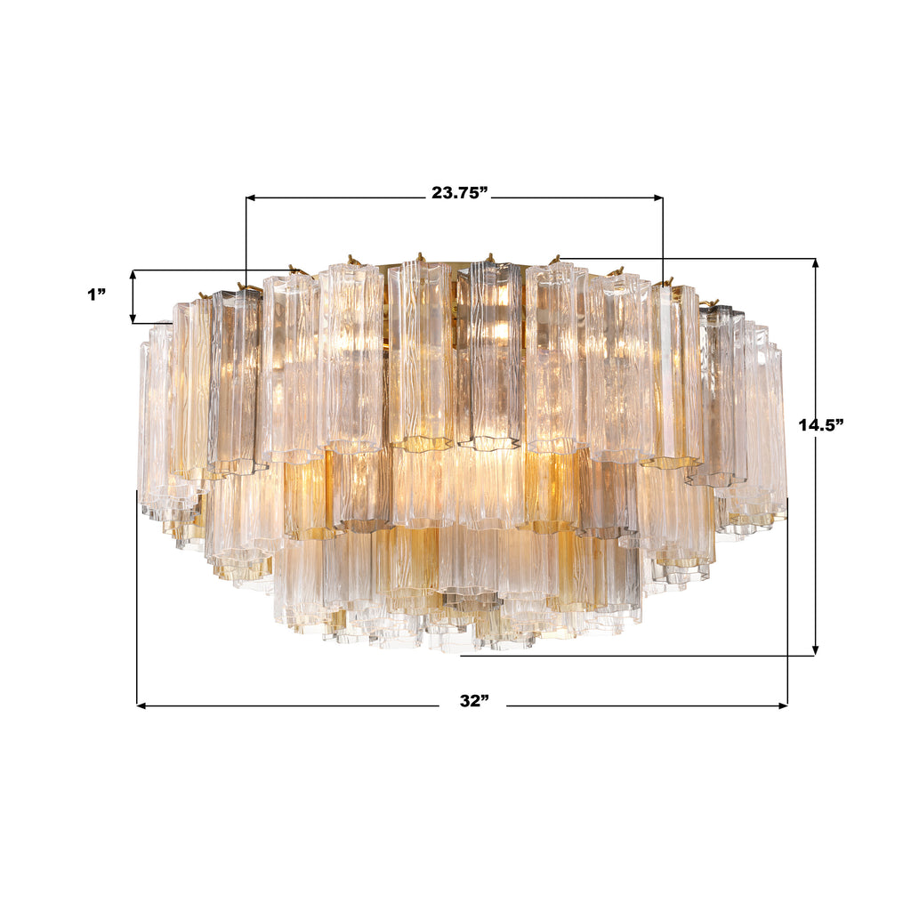 ADD-331-AG-AU Addis 32'' Flush Mount | Dimensions Image
