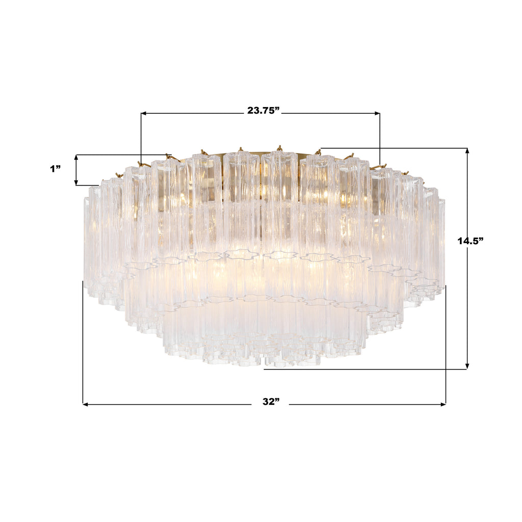 ADD-331-AG-CL Addis 32'' Flush Mount | Dimensions Image
