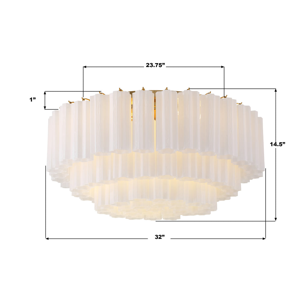 ADD-331-AG-WH Addis 32'' Flush Mount | Dimensions Image