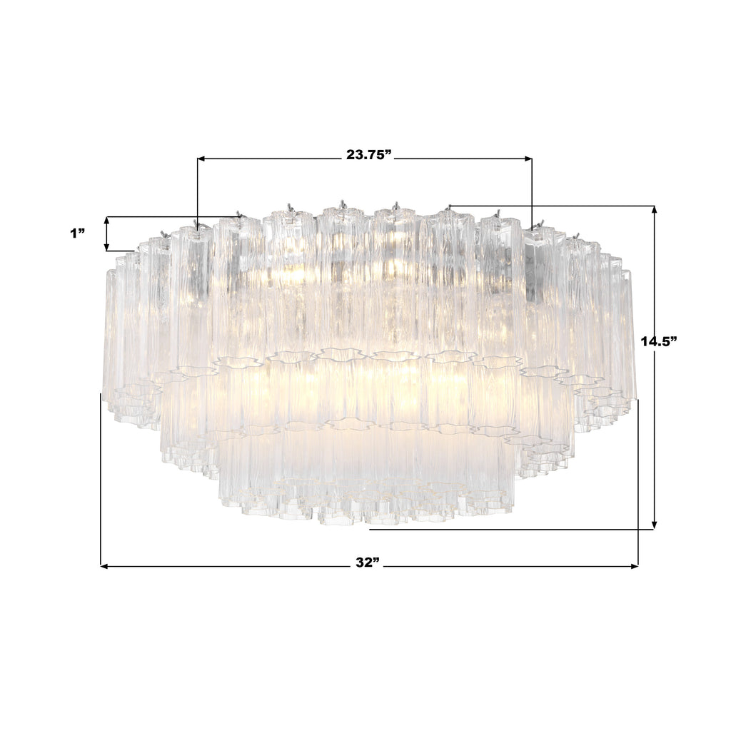 ADD-331-CH-CL Addis 32'' Flush Mount | Dimensions Image