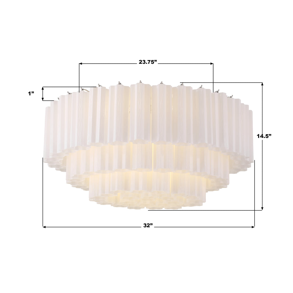 ADD-331-CH-WH Addis 32'' Flush Mount | Dimensions Image