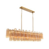 Crystorama Addis 65'' Linear Chandelier in Aged Brass - Front View