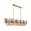 Crystorama Addis 65'' Linear Chandelier in Aged Brass - Front View