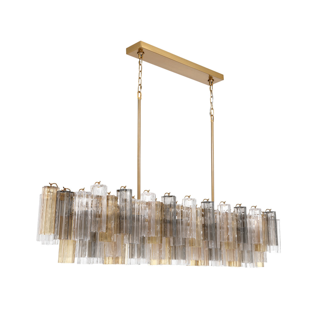 Crystorama Addis 65'' Linear Chandelier in Aged Brass - Additional View