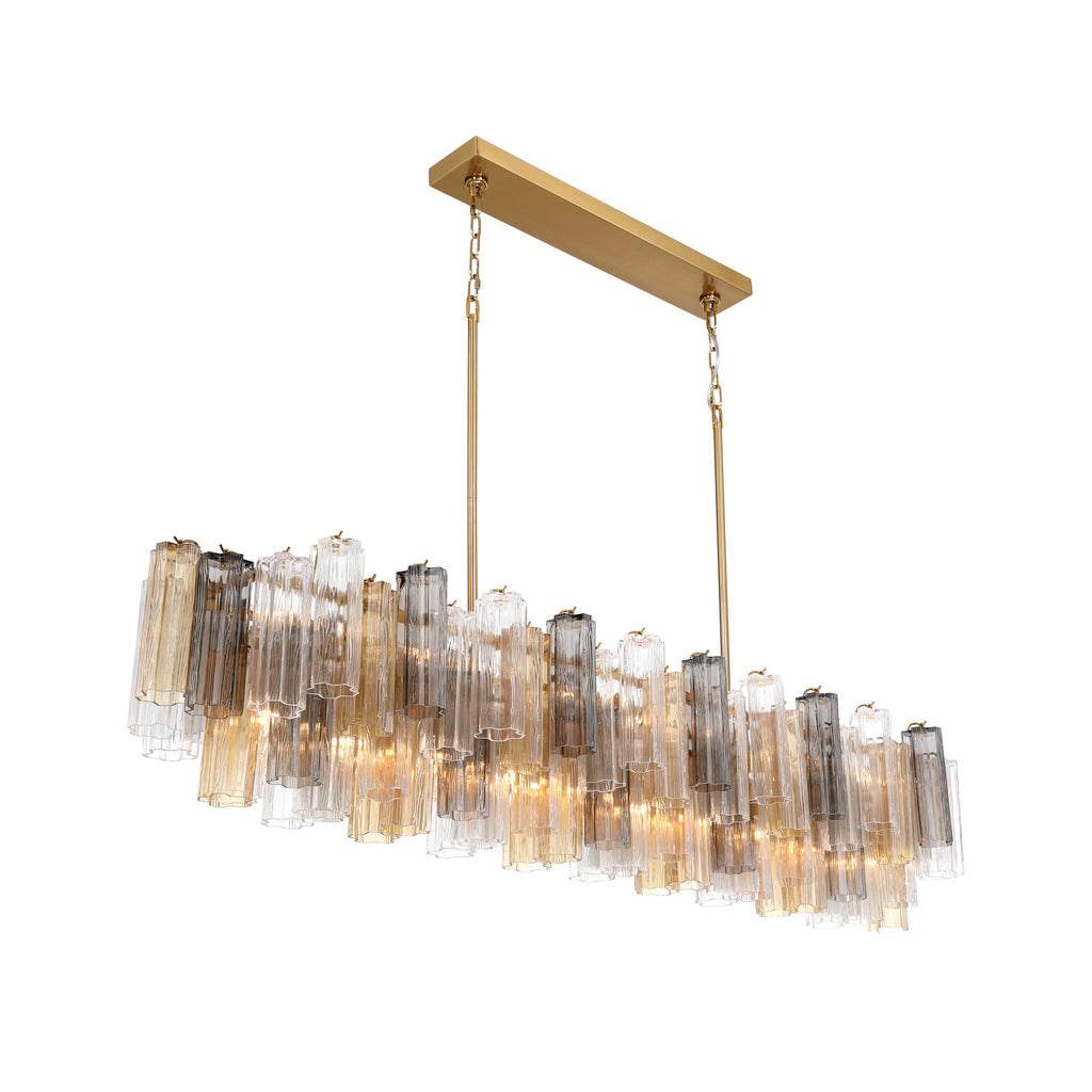 Crystorama Addis 65'' Linear Chandelier in Aged Brass - Additional View