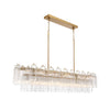 Crystorama Addis 65'' Linear Chandelier in Aged Brass - Front View