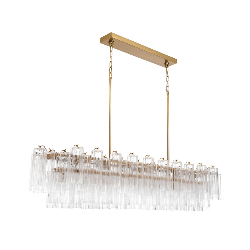 Crystorama Addis 65'' Linear Chandelier in Aged Brass - Additional View