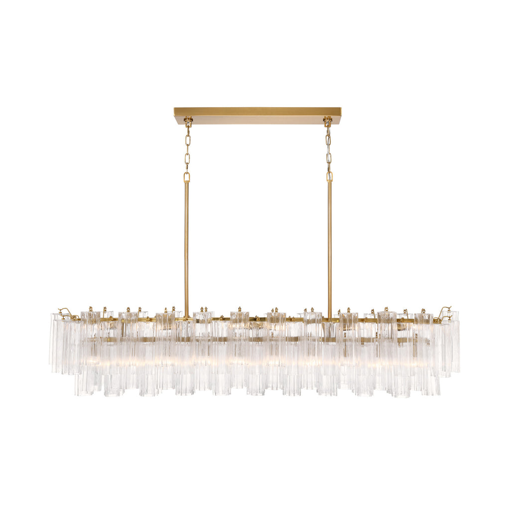 Crystorama Addis 65'' Linear Chandelier in Aged Brass - Additional View