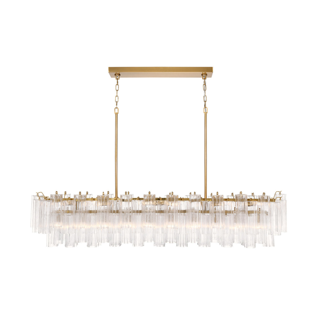 Crystorama Addis 65'' Linear Chandelier in Aged Brass - Additional View