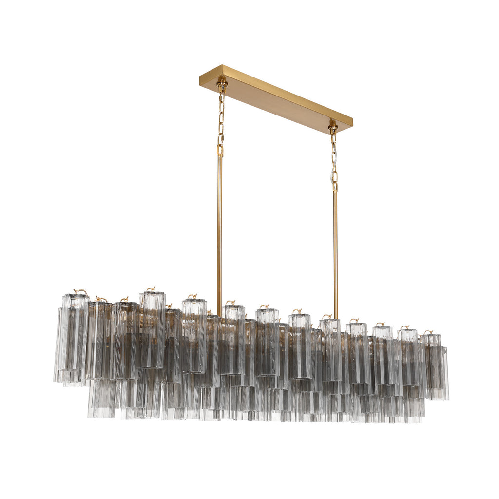 Crystorama Addis 65'' Linear Chandelier in Aged Brass - Additional View