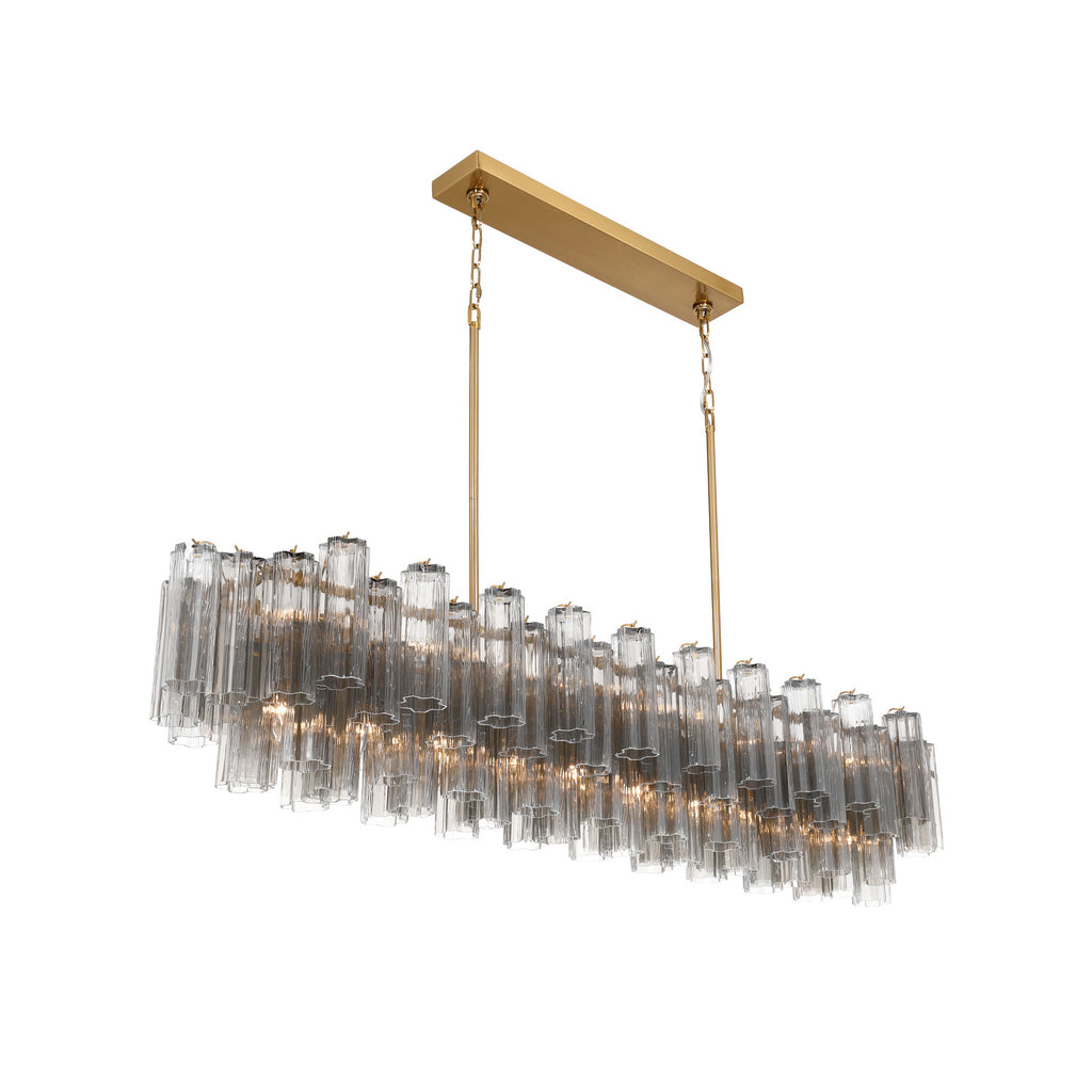 Crystorama Addis 65'' Linear Chandelier in Aged Brass - Additional View