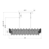 Crystorama Addis 65'' Linear Chandelier - Product Dimensions