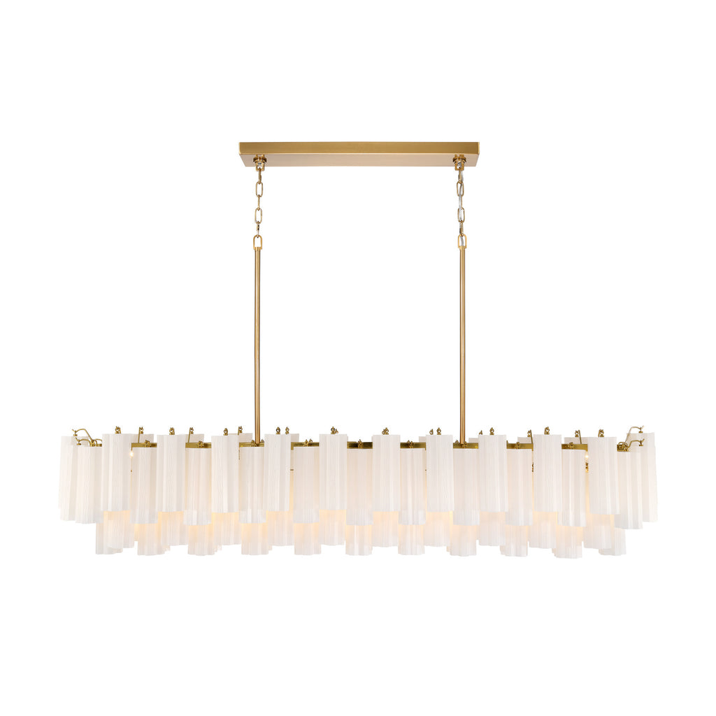 Crystorama Addis 65'' Linear Chandelier in Aged Brass - Additional View