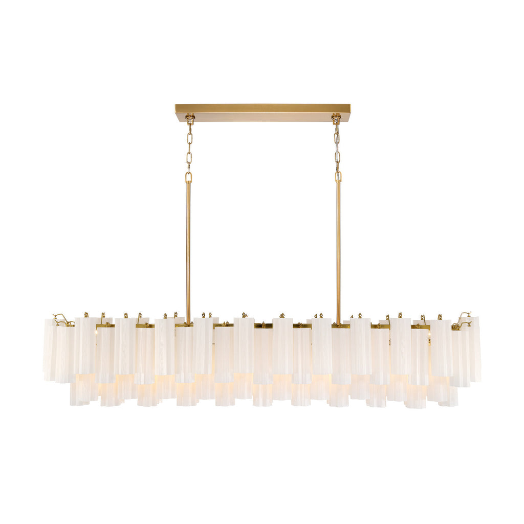 Crystorama Addis 65'' Linear Chandelier in Aged Brass - Additional View