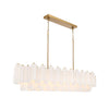 Crystorama Addis 65'' Linear Chandelier in Aged Brass - Front View