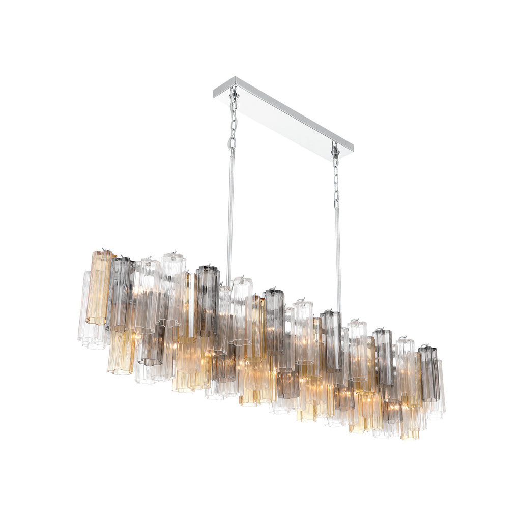 Crystorama Addis 65'' Linear Chandelier in Polished Chrome - Additional View