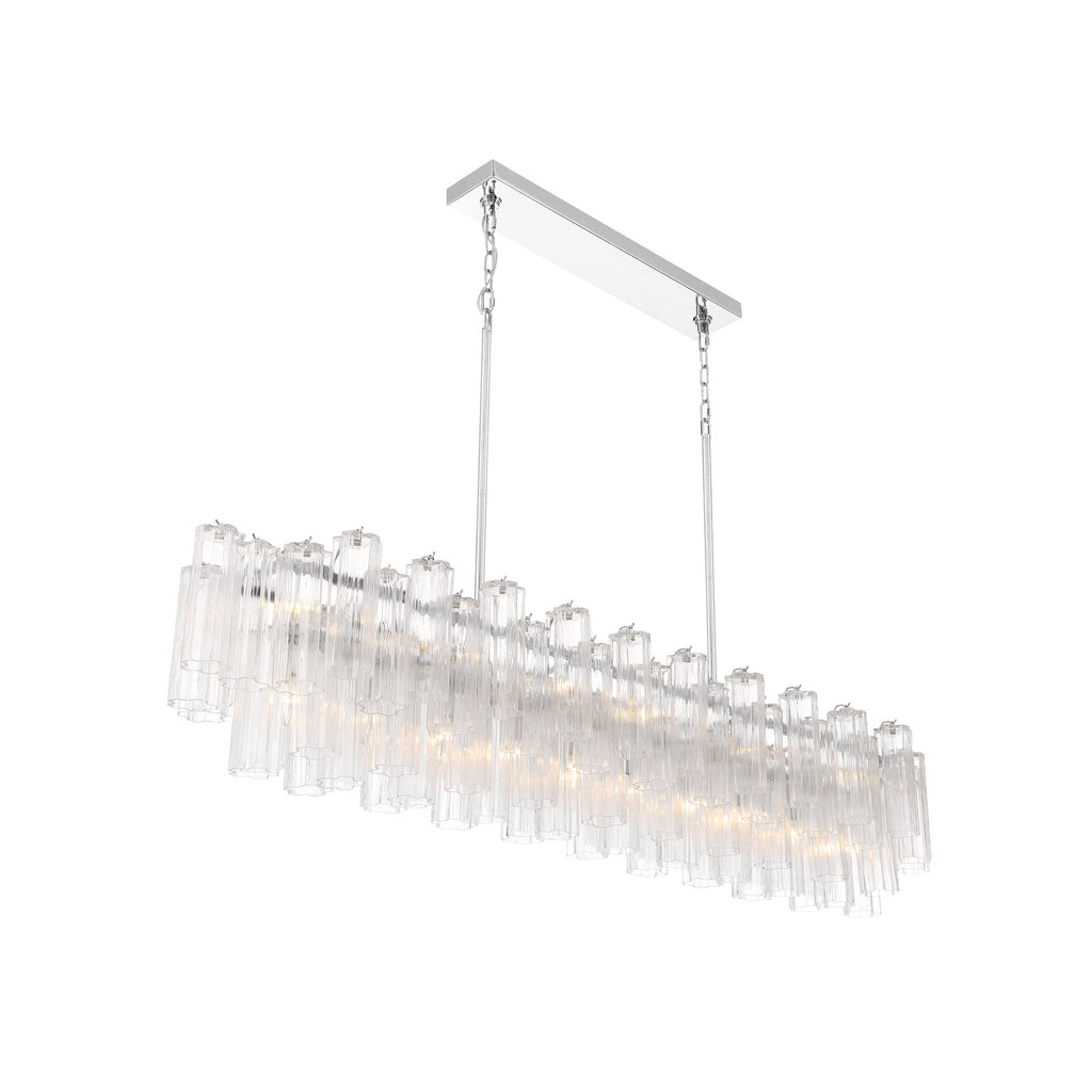 Crystorama Addis 65'' Linear Chandelier in Polished Chrome - Additional View