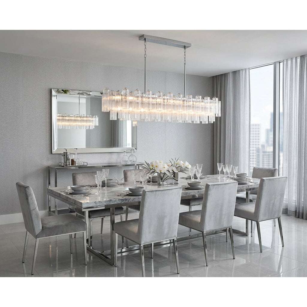 Crystorama Addis 65'' Linear Chandelier in Polished Chrome - Lifestyle View