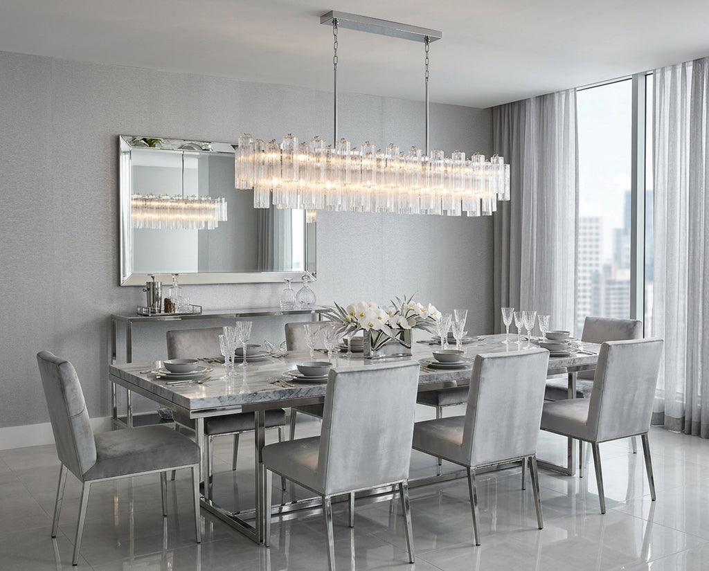 Crystorama Addis 65'' Linear Chandelier in Polished Chrome - Lifestyle View