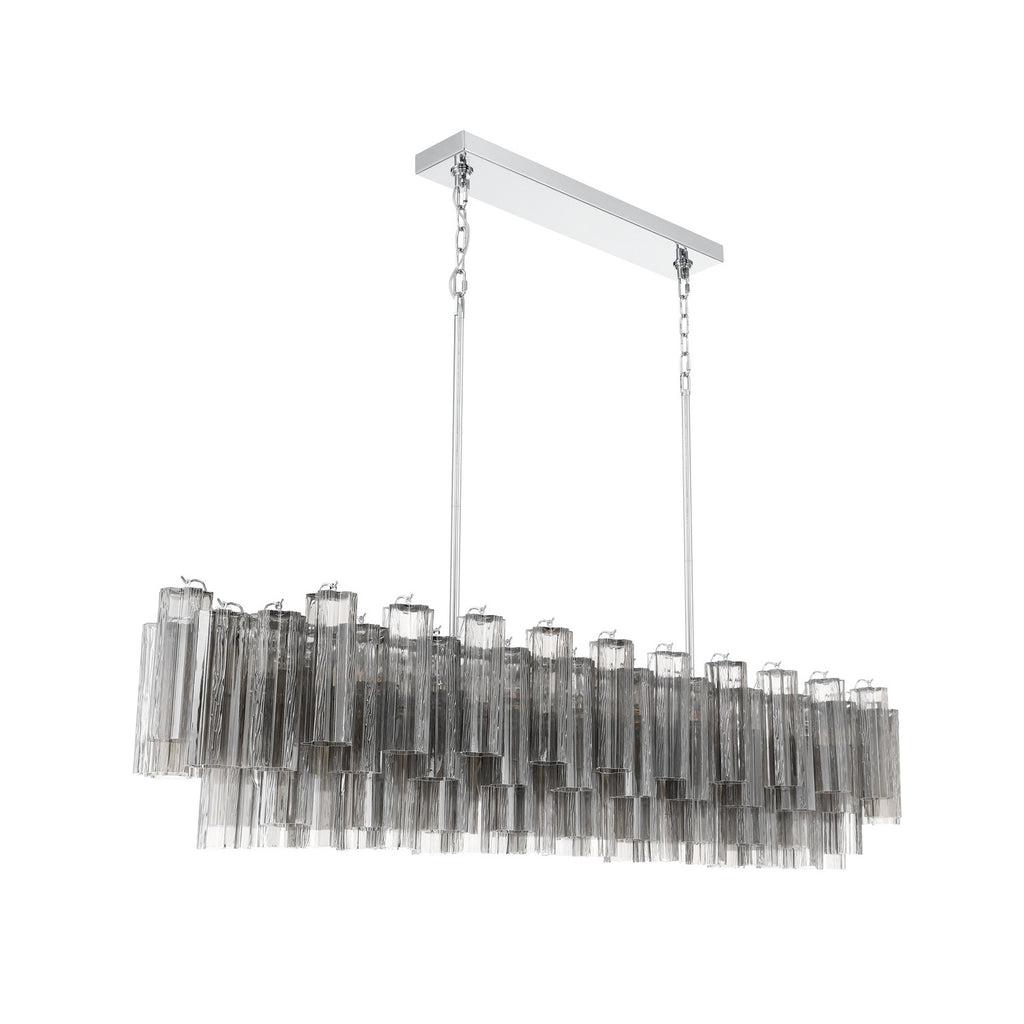Crystorama Addis 65'' Linear Chandelier in Polished Chrome - Additional View