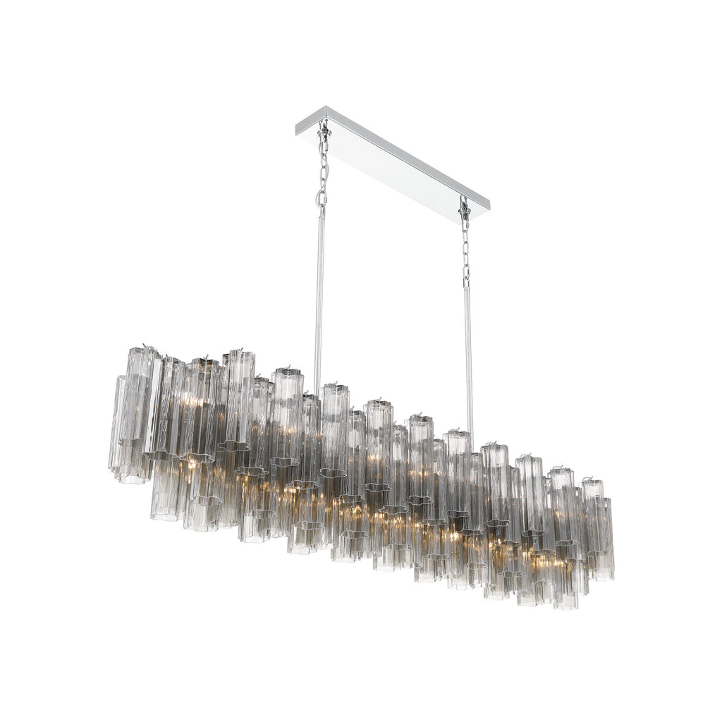 Crystorama Addis 65'' Linear Chandelier in Polished Chrome - Additional View