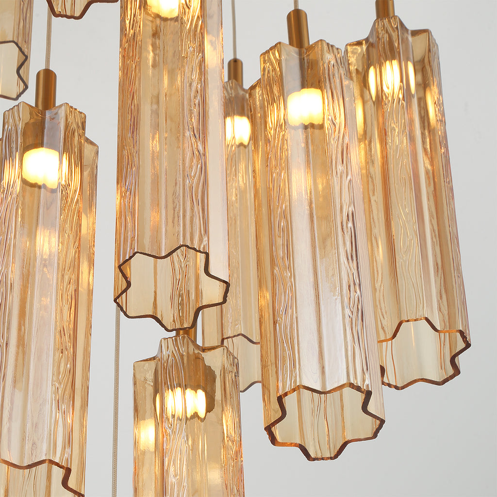 Crystorama Addis 12" Integrated LED Multi-Light Pendant in Aged Brass - Additional View