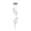 Crystorama Addis 12" Integrated LED Multi-Light Pendant in Aged Brass - Front View
