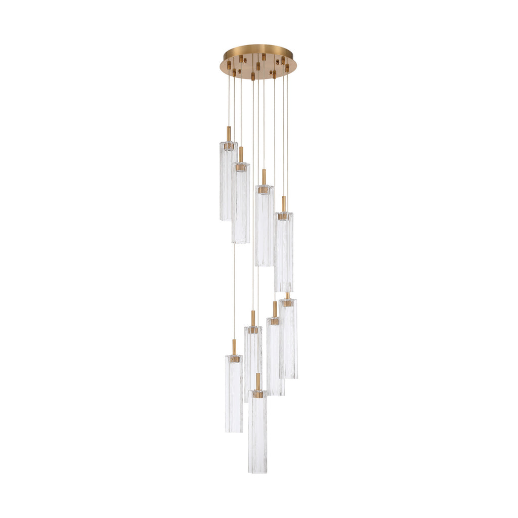 Crystorama Addis 12" Integrated LED Multi-Light Pendant in Aged Brass - Additional View
