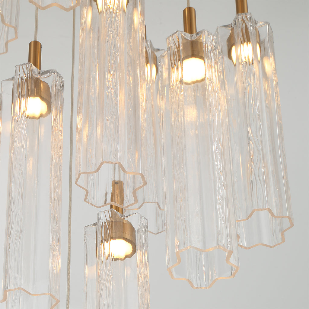 Crystorama Addis 12" Integrated LED Multi-Light Pendant in Aged Brass - Additional View