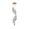 Crystorama Addis 12" Integrated LED Multi-Light Pendant in Aged Brass - Front View