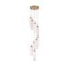 Crystorama Addis 12" Integrated LED Multi-Light Pendant in Aged Brass - Front View