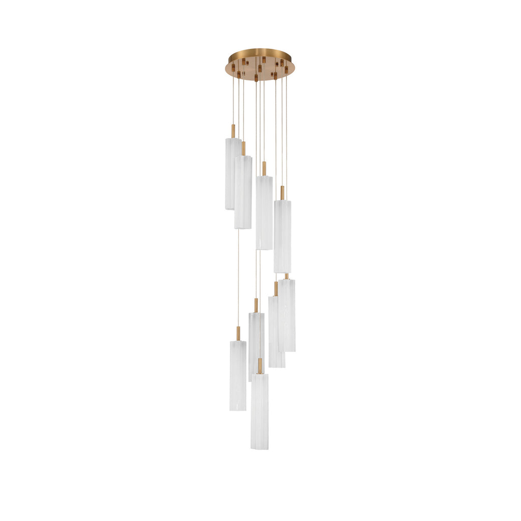 Crystorama Addis 12" Integrated LED Multi-Light Pendant in Aged Brass - Additional View