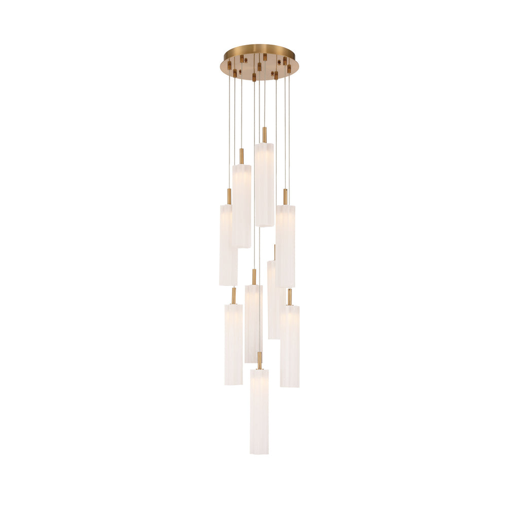 Crystorama Addis 12" Integrated LED Multi-Light Pendant in Aged Brass - Additional View