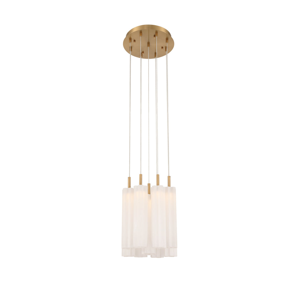 Crystorama Addis 12" Integrated LED Multi-Light Pendant in Aged Brass - Additional View
