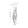 Crystorama Addis 12" Integrated LED Multi-Light Pendant - Product Dimensions
