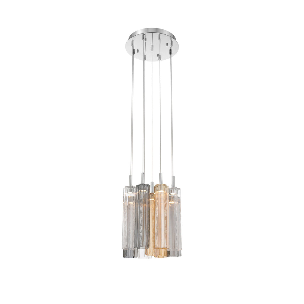 Crystorama Addis 12" Integrated LED Multi-Light Pendant in Polished Chrome - Additional View