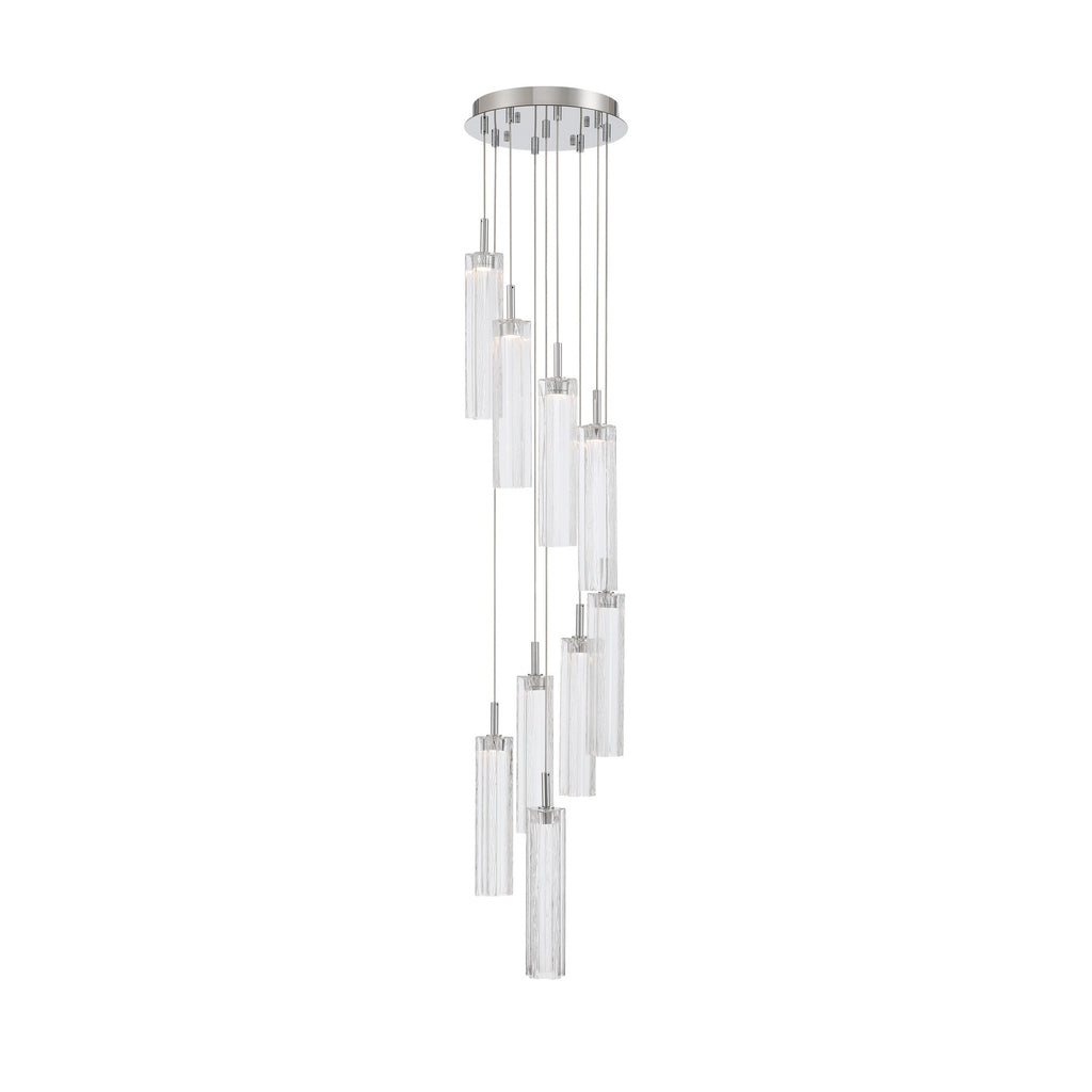 Crystorama Addis 12" Integrated LED Multi-Light Pendant in Polished Chrome - Front View