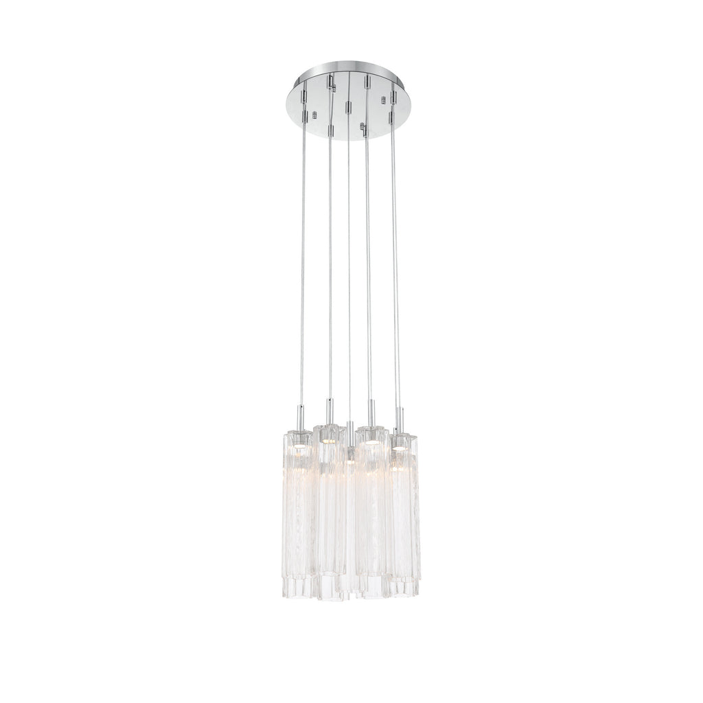 Crystorama Addis 12" Integrated LED Multi-Light Pendant in Polished Chrome - Additional View