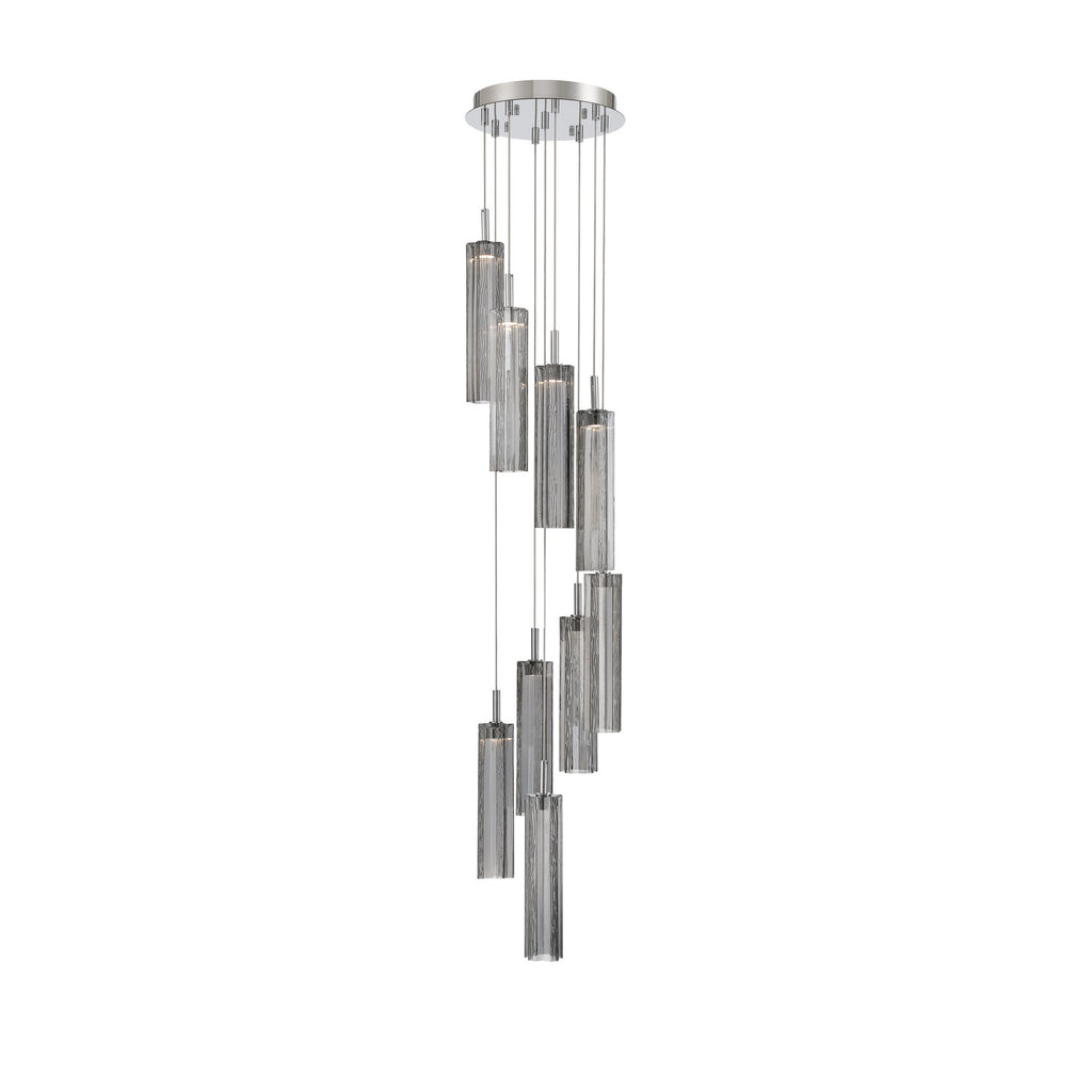 Crystorama Addis 12" Integrated LED Multi-Light Pendant in Polished Chrome - Front View