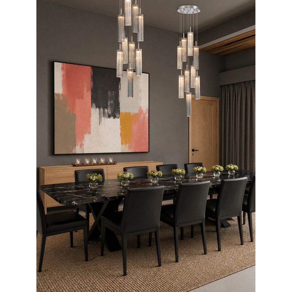 Crystorama Addis 12" Integrated LED Multi-Light Pendant in Polished Chrome - Lifestyle View