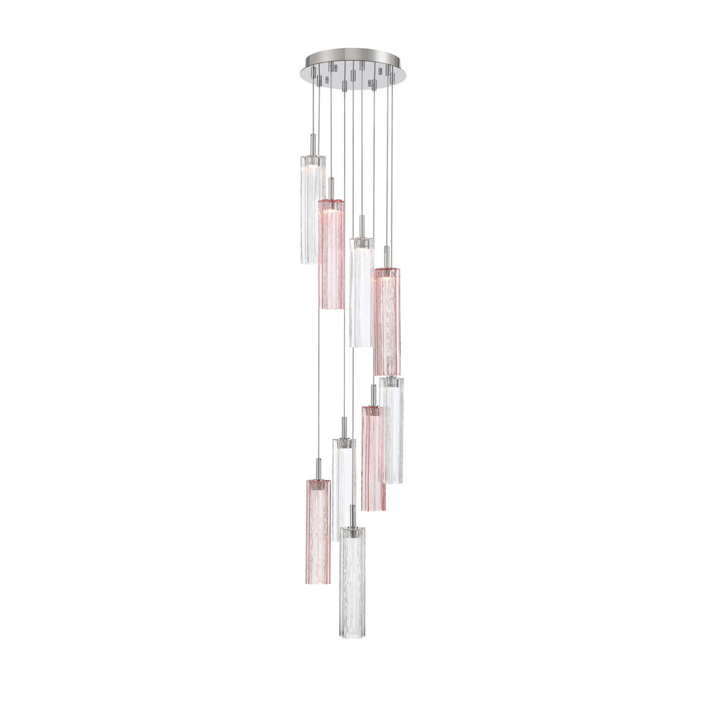 Crystorama Addis 12" Integrated LED Multi-Light Pendant in Polished Chrome - Front View