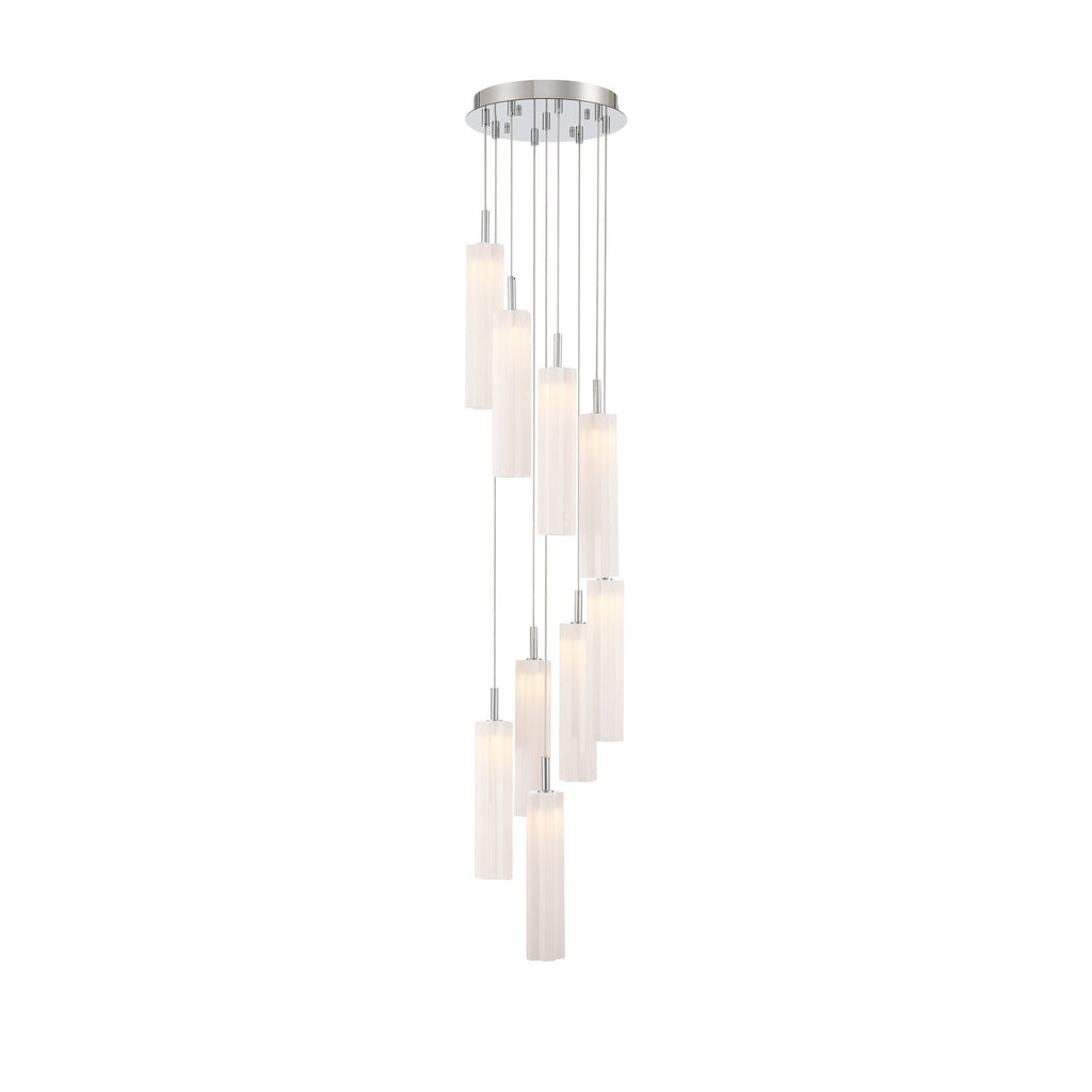 Crystorama Addis 12" Integrated LED Multi-Light Pendant in Polished Chrome - Front View