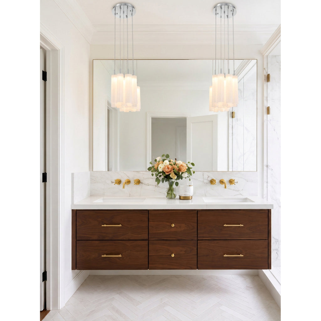 Crystorama Addis 12" Integrated LED Multi-Light Pendant in Polished Chrome - Lifestyle View