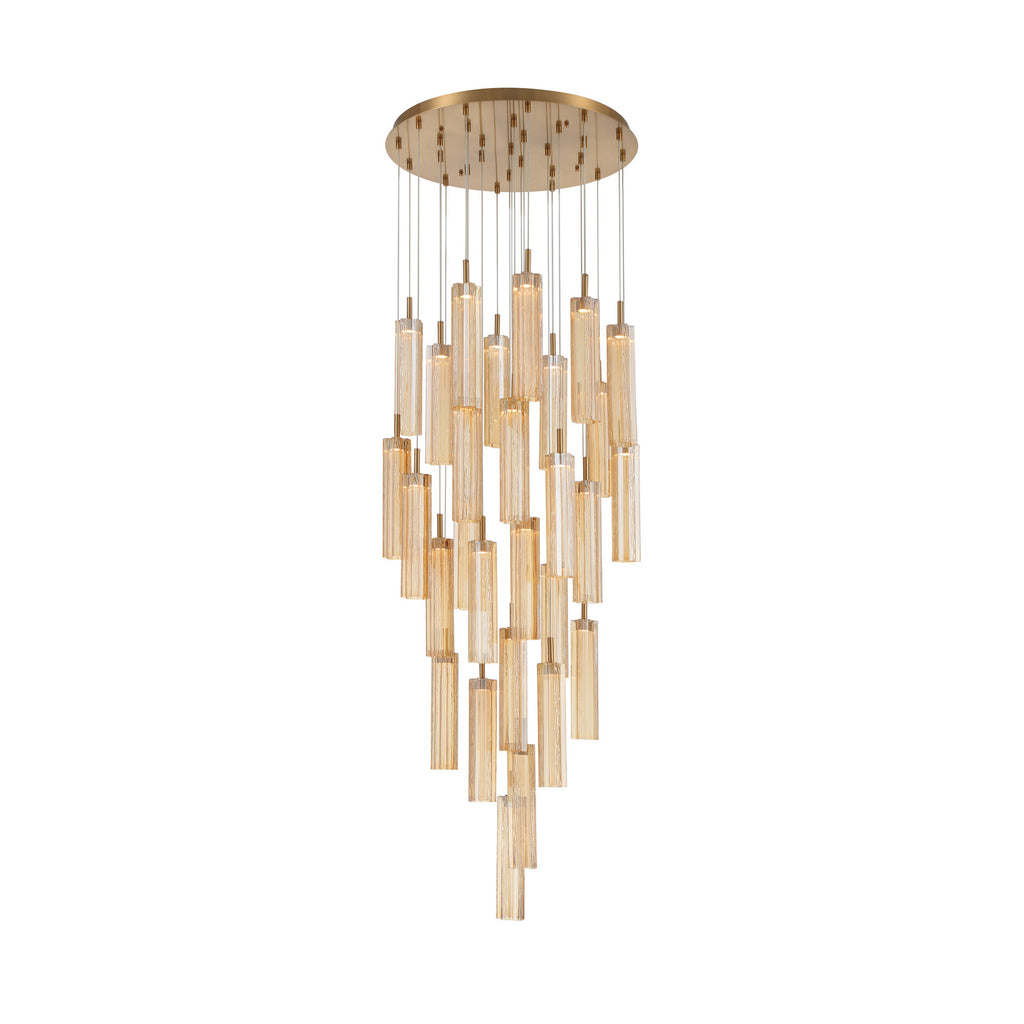 Crystorama Addis 26" Integrated LED Mutli-Light Pendant in Aged Brass - Additional View