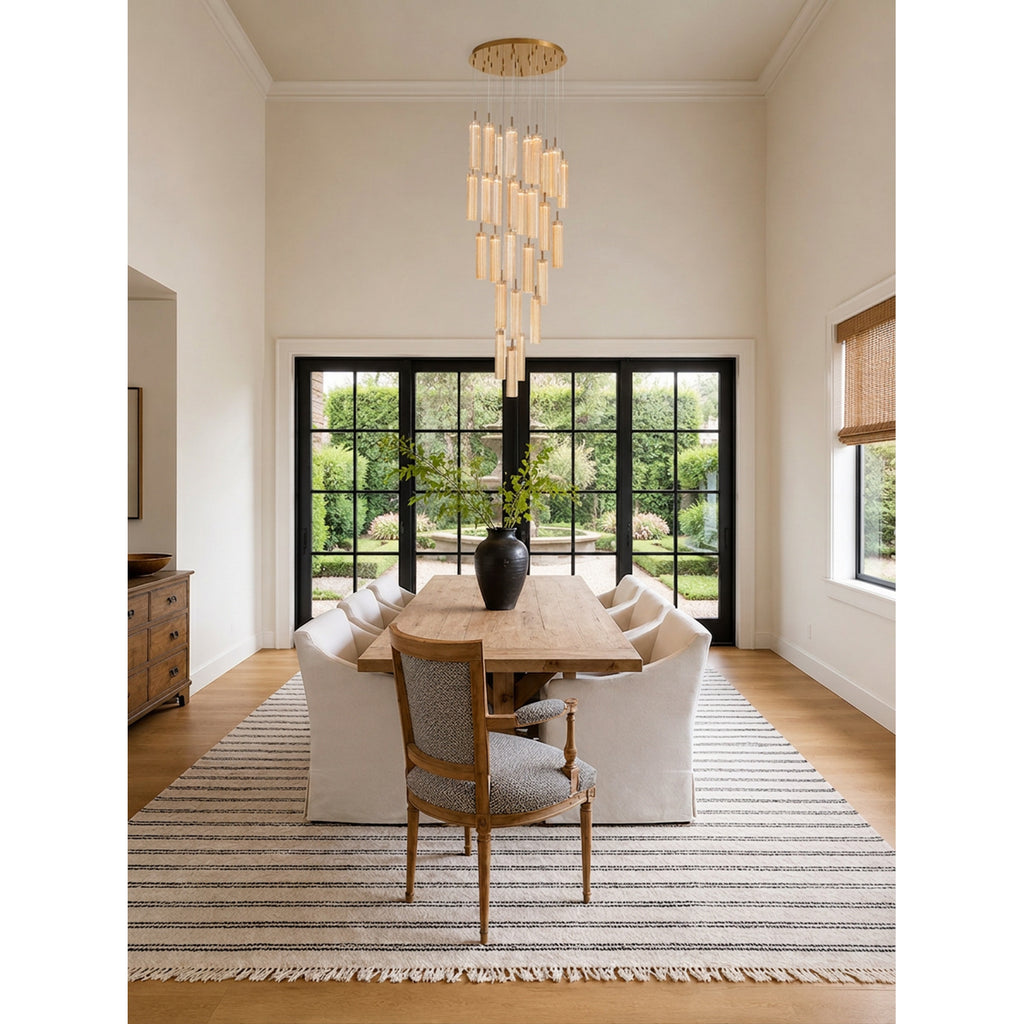 Crystorama Addis 26" Integrated LED Mutli-Light Pendant in Aged Brass - Lifestyle View